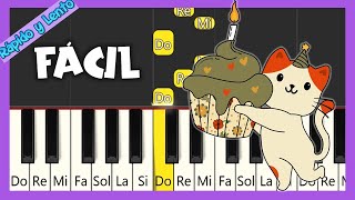 CUMPLEAÑOS FELIZ  TUTORIAL DE PIANO FÁCIL [upl. by Finlay]