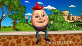 Humpty Dumpty  3D Animation English Nursery Rhyme songs For Children with Lyrics [upl. by Chapen341]