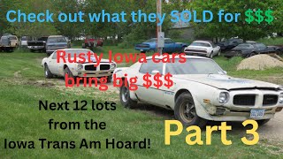 The Iowa Trans Am Horde Auction How much did the cars sell for SOLD by VanDerBrink Auctions Part3 [upl. by Argella]