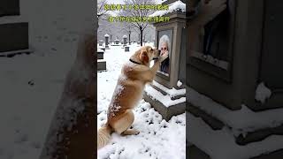 A touching scene the golden retriever has been guarding the old lady sitting there and reluctant [upl. by Nairadal499]