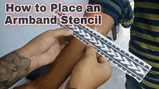 How To Place Armband Tattoo Stencil  Tamang Tattoos [upl. by Assinna]