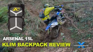 Klim Arsenal 15L backpack review ︱Cross Training Enduro [upl. by Sproul114]