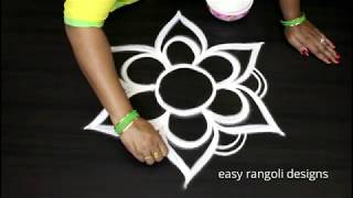 Beautiful free hand special kolam arts  easy rangoli designs  new muggulu patterns [upl. by Acirema]