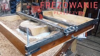 DIY adjustable router planer do drewna  planowanie plastrów frezarka górnowrzecionową [upl. by Bentley]