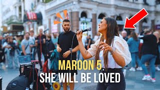 HER Voice SHOCKED Everybody  Maroon 5  She Will Be Loved [upl. by Ekle]