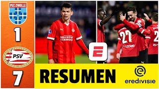 CHUCKY LOZANO PROTAGONISTA en HISTÓRICA GOLEADA de PSV 71 Zwolle El mexicano asistió  Eredivisie [upl. by Minier]