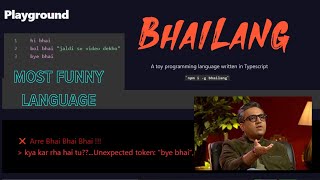 What is bhailang   Every programmer must try it  Coding Challenges  bhailang [upl. by Tiemroth]