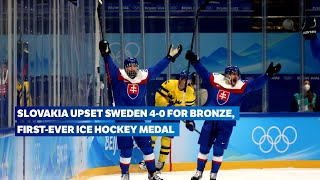 Slovakia beats Sweden to clinch bronze 🥉  Ice Hockey Beijing 2022  Highlights [upl. by Mikaela]