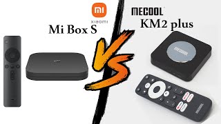 XIAOMI Mi BOX S VS MECOOL KM2 Plus  مقارنة جهازي تيفي بوكس [upl. by Surtimed]