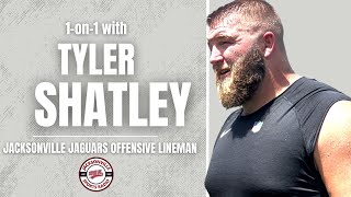 Jacksonville Jaguars Offensive Lineman Tyler Shatley 1on1 2024 Training Camp Interview [upl. by Norvil916]