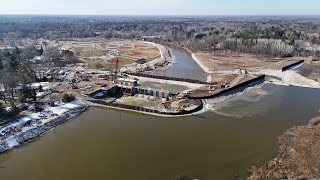 Sanford Dam — February 22 2024 — Pumping water out of the cofferdam [upl. by Paff]