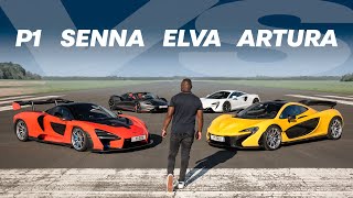 P1 vs Senna vs Elva vs Artura McLaren Showdown [upl. by Millford]