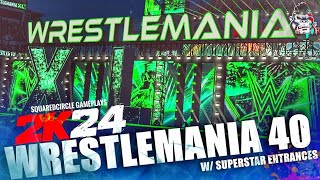 Wrestlemania 40 2024 Modded Arena w Entrances Ft Roman Reigns CM Punk  New WWE 2K24 Mods [upl. by Juback]