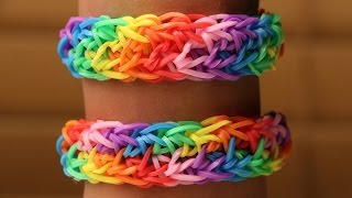 Rainbow Loom Nederlands  Double Rainbow  Loom bands rainbow loom tutorial holiday bracelet [upl. by Asinet]