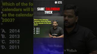 Reasoning Calendar Tricks PW OPSCWallah Shorts [upl. by Nohsyar871]