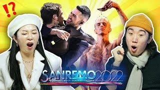 COREANI GIUDICANO SANREMO 2022  Mahmood amp Blanco Elisa Achille Lauro [upl. by Cochran269]