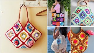 Diseños de bolsos bolsos de mano y bolsos de hombro de estilo boho con patrón de flores de crochet [upl. by Itsur232]