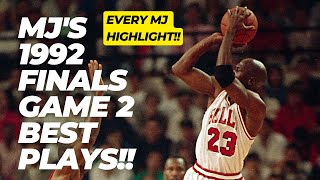 Michael Jordan 1992 NBA Finals Game 2 Best Plays Highlights [upl. by Fenner941]