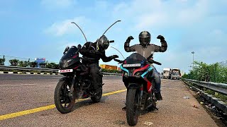 Drag RACE  Bajaj Pulsar RS 200 BS3 vs New Bajaj Pulsar 220F [upl. by Atnahsal]