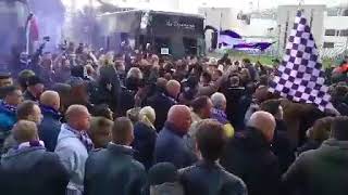 Aankomst Beerschot Wilrijkfans op de Heizel [upl. by Anaicilef]