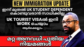 UK New Rules Update 2024 കുറച്ചധികം പുതിയ നിയമങ്ങൾ നിലവിൽ വരുന്നു Dependent Visa Tourist Visa [upl. by Lorilee]