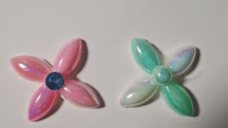 Schmucksteine Kleben  DIY  Blumen Basteln aus Schmucksteine  Blumen Herstellen [upl. by Nnylekoorb]