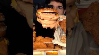 McDonalds Menu With Raising Cane’s Sauce mukbang asmr food [upl. by Nadiya]