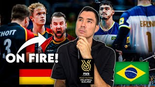 Reacting to Brazil vs Germany Volleyball 2023 FIVB Olympic Qualifier [upl. by Llemert]