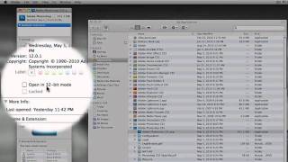 Switching Photoshop CS5 64 bit to 32 bit on a Mac [upl. by Egamlat]