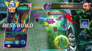 GLOBAL YVE MANIAC USING ROAM BUILD Must Try  Mobile Legdns [upl. by Enahc871]