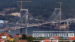 Timelapse obras de ampliación del Puente de Rande [upl. by Drus]