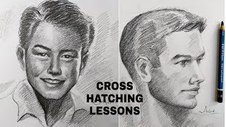 How to do Cross hatching shading  demonstration in hindi for beginners and artists [upl. by Eycal]