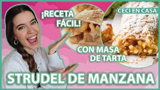 Cómo hacer STRUDEL DE MANZANA 🍎 con MASA DE TARTA pascualina  Receta fácil y rápida [upl. by Southworth]