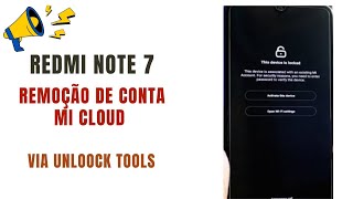 REMOÇÃO DE CONTA MI CLOUD REDMI NOTE 77S LAVANDER  VIA UNLOOCK TOOLS [upl. by Erreipnaej202]