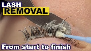 EYELASH EXTENSION REMOVAL Easy way to remove lash extensions for lash artists [upl. by Eckel985]