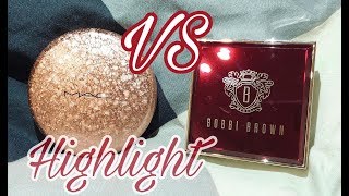 REVIEW amp SWATCH  MAC vs BOBBI BROWN Highlighter Holiday Collection 2017 [upl. by Towroy]