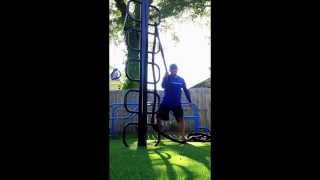 Battle Rope pulls on the MoveStrong TRex Outdoor Fitness Station [upl. by Sulakcin]