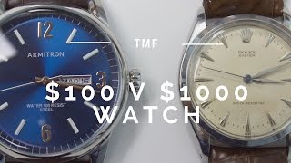 100 watch vs 1000 Watch  Armitron vs Rolex Watch  How Much Should You Pay for a Watch [upl. by Cassiani]