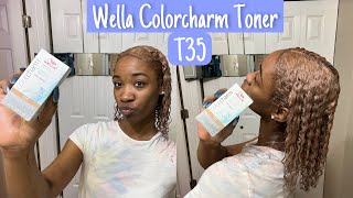 Wella Toner T35 on Golden Blonde Hair [upl. by Kial]