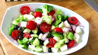 The Best Greek Salad Recipe Quick and delicious [upl. by Atinnod]