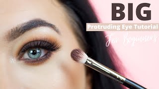 Prominent  Smokey Eye Makeup for Beginners  BIG protruding eyes [upl. by Koralle]