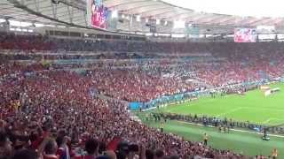 La Marea Roja enmudeció todo Brasil cantando el Himno en el Maracaná Chile vs España 18062014 [upl. by Estus]