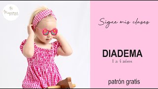 Diadema en tela para niña de 1 a 4 años patrón e instrucciones paso a paso [upl. by Nikkie771]