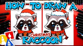 How To Draw A Christmas Raccoon [upl. by Aciretahs]