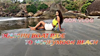 Boat Ride to a Hidden Goa Beach amp Dolphin Spotting trending goa explore beach honeymoon vlog [upl. by Kathlene281]