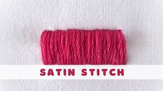 ES10 How to do satin stitch hand embroidery stitch tutorial embroidery for beginners satin stitch [upl. by Ahsilaf]