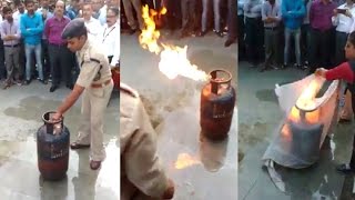 How to Stop fire from Cooking Cylinder Without Fire Extinguisher [upl. by Warrick]