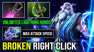 WTF Broken Right Click 100 Unlimited Lightning Hands Max Attack Speed Zeus Counter Invoker Dota 2 [upl. by Notsrik]