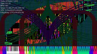 Black MIDI experiments Death Ouranos 32 bit  102 Quintillion notes [upl. by Alorac891]