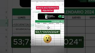 📆 Crea un calendario con una sola fórmula tutorial exceltips exceltutorial trucos excel tips [upl. by Aihsyak374]